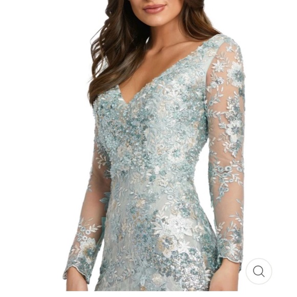 MAC DUGGAL Style: 67539 V NECK
ILLUSION LONG SLEEVE GOWN. Size 2. Worn once - Picture 5 of 8